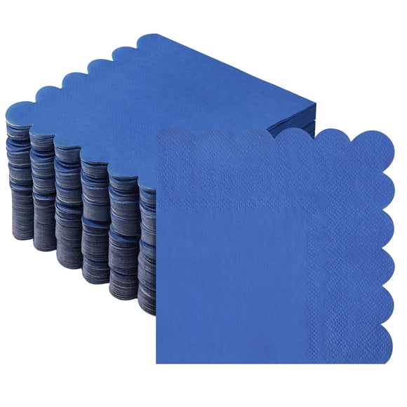 Servilletas POUYRBA 100 uds 25x25 cm azul marino con borde festoneado
