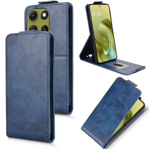 Funda tipo folio para Motorola Moto G86 5G con soporte magnético y protección para la cámara Azul