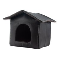 Ioensy - Casa Portátil Para Gatos Al Aire Libre, Resistente A La Intemperie, Cama Para Mascotas, Casa Para Gatitos, Invierno, Negro