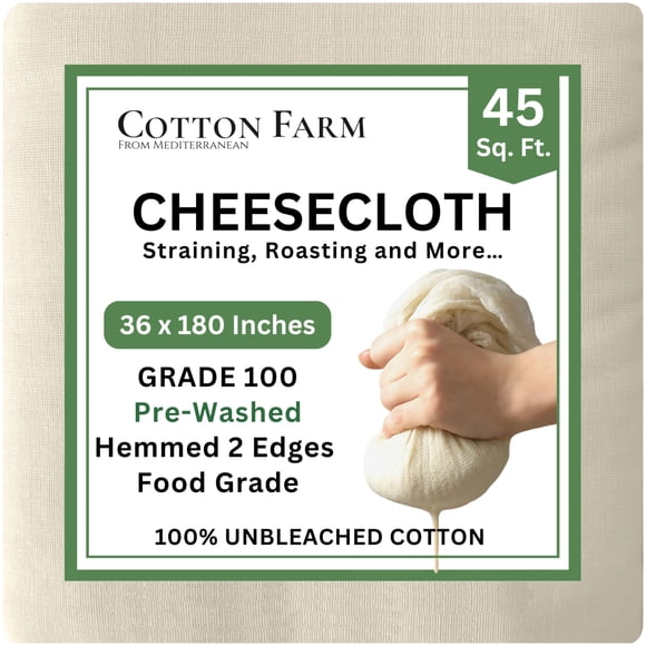 Paño de Queso COTTON FARM 45 pies cuadrados 91x46 cm Grado 100