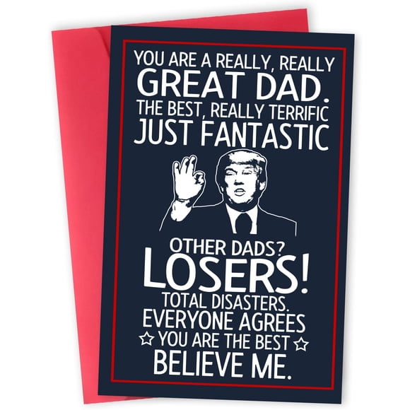 Tarjeta de Felicitación BETHEGIFT Divertida para el Día del Padre 5x8" 300gsm