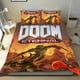 thumbnail image 1 of Doom Eternal Conjunto de sábanas temático, trío de piezas, cómodo y amigable con la piel, diseño único, regalo de decoración para el hogar para familiares, amigos y fans, 90 cm * 190 cm, 1 of 6