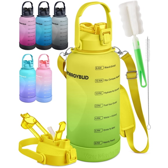 Botella de agua EnergyBud de 74 oz, a prueba de fugas, libre de BPA, Tritan