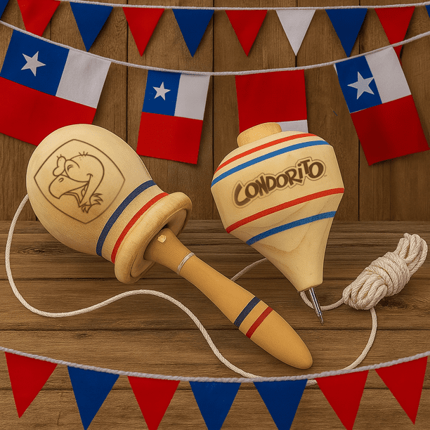 Tricolor Juego Tipico Chileno El Emboque Trompos Y Emboques