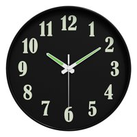 Magideal - Reloj De Pared Luminoso Con Números Y Manos Brillantes Funciona Con Pilas Sin Ruido Adecuado Para Cocina Dormitorio Sala De Estar Decoración Del Estilo F