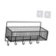 thumbnail image 3 of Cesta De Almacenamiento Para Armario, Cesta De Alambre De Acero Resistente Para Frutas, Verduras, Aperitivos, Color Negro L Con Gancho, 3 of 5
