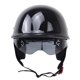 thumbnail image 1 of Casco Negro Brillante Para Motocicleta Con Cara Abierta, Medio Casco Con Visera Desplegable DOT XL, 1 of 3