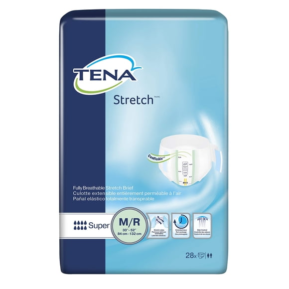 Calzoncillo TENA Stretch Super Medium para incontinencia, 56 quilates, gran capacidad de absorción