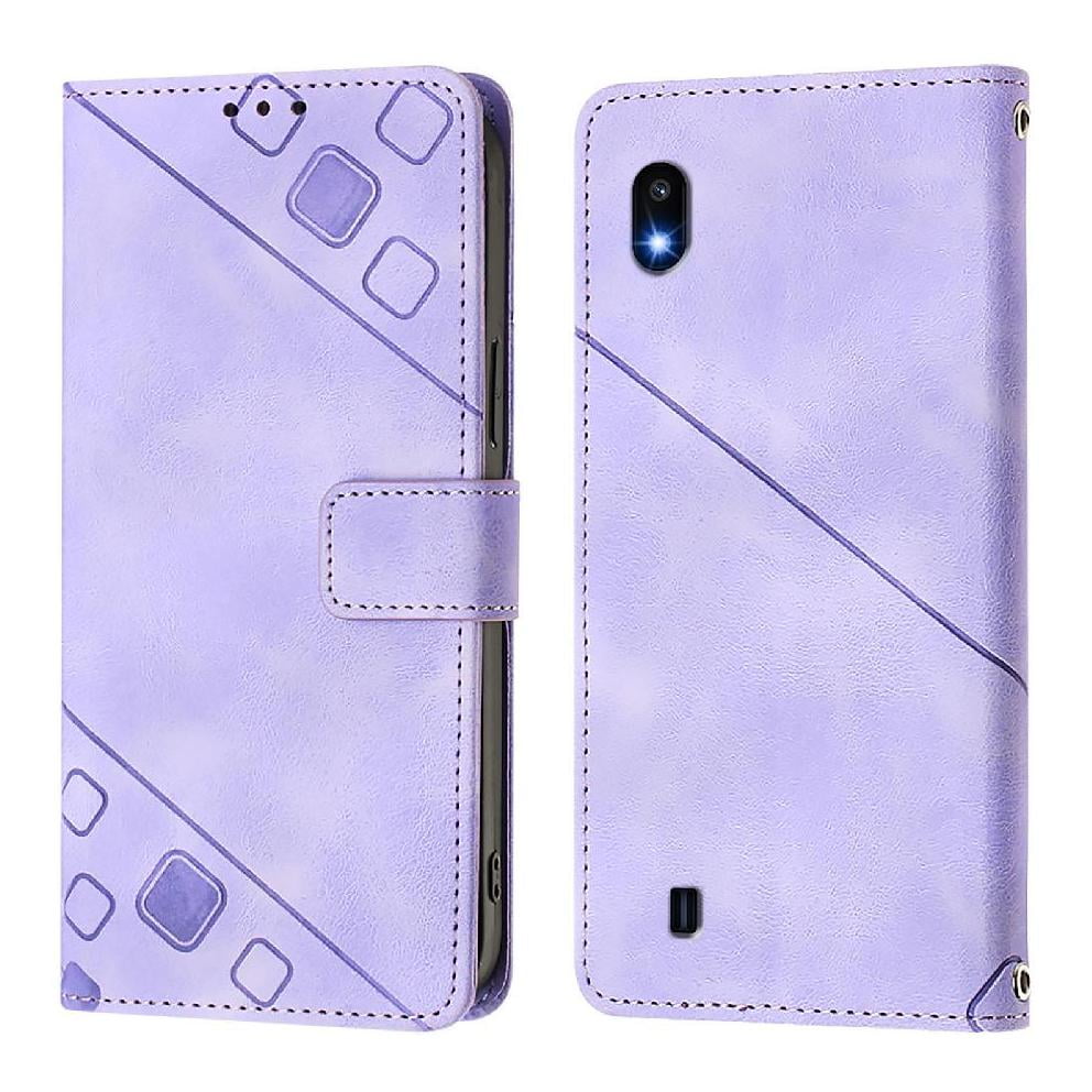 Foxdock - Funda Cartera Para Samsung Galaxy A10 Con Soporte Y Ranuras, Resistente A Golpes Y Rayones Morado