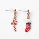 thumbnail image 2 of 1 Par De Pendientes De Estilo Navideño, Pendientes Creativos De Calcetines De Muleta, Decoraciones Navideñas, Pendientes De Mujer, 2 of 4