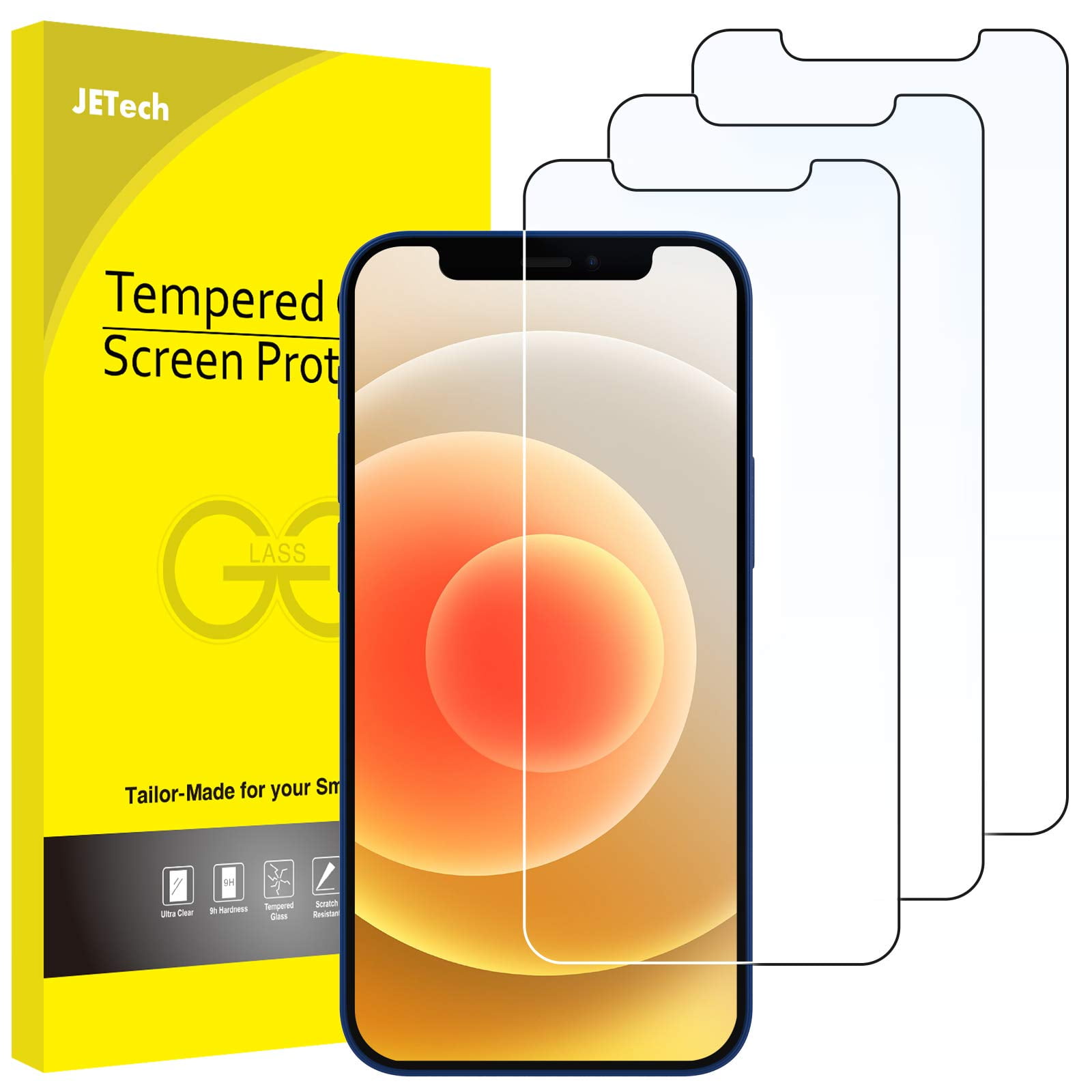 Protector De Pantalla Jetech De Cristal Templado Para Iphone 12/12 Pro