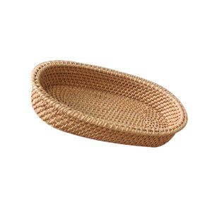 Magideal - Bandeja Para Servir De Ratán Tejida A Mano, Soporte De Almacenamiento, Organizador De Alimentos, Bandeja De Mimbre Para Aperitivos, Artículos Diversos , 24Cmx15Cmx4.5Cm