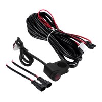 Ioensy - Kit De Arnés De Cableado De Dos Luces Para Motocicleta, Piezas De Reparación, Cableado De Luz Antiniebla Negra, Cable De 1,6 M