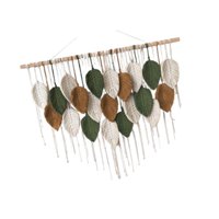 Magideal - Macramé Para Colgar En La Pared, Colgante De Borlas De Hojas, Cuerda De Algodón, Tapiz Nórdico Bohemio, Decoración Artística De Pared, Macramé Con Bor 15 Hojas