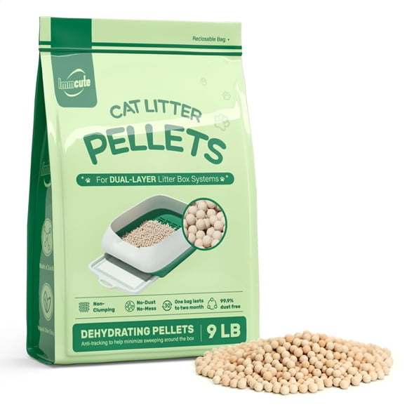 Pellets de arena para gatos IMMCUTE, zeolita, 4,1 kg, para caja de doble capa