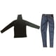 thumbnail image 3 of Juego De Pantalones Vaqueros Y Camiseta De Cuello Alto De Manga Larga 1/6 Para Figura De Acción Masculina De 12 '', 3 of 3