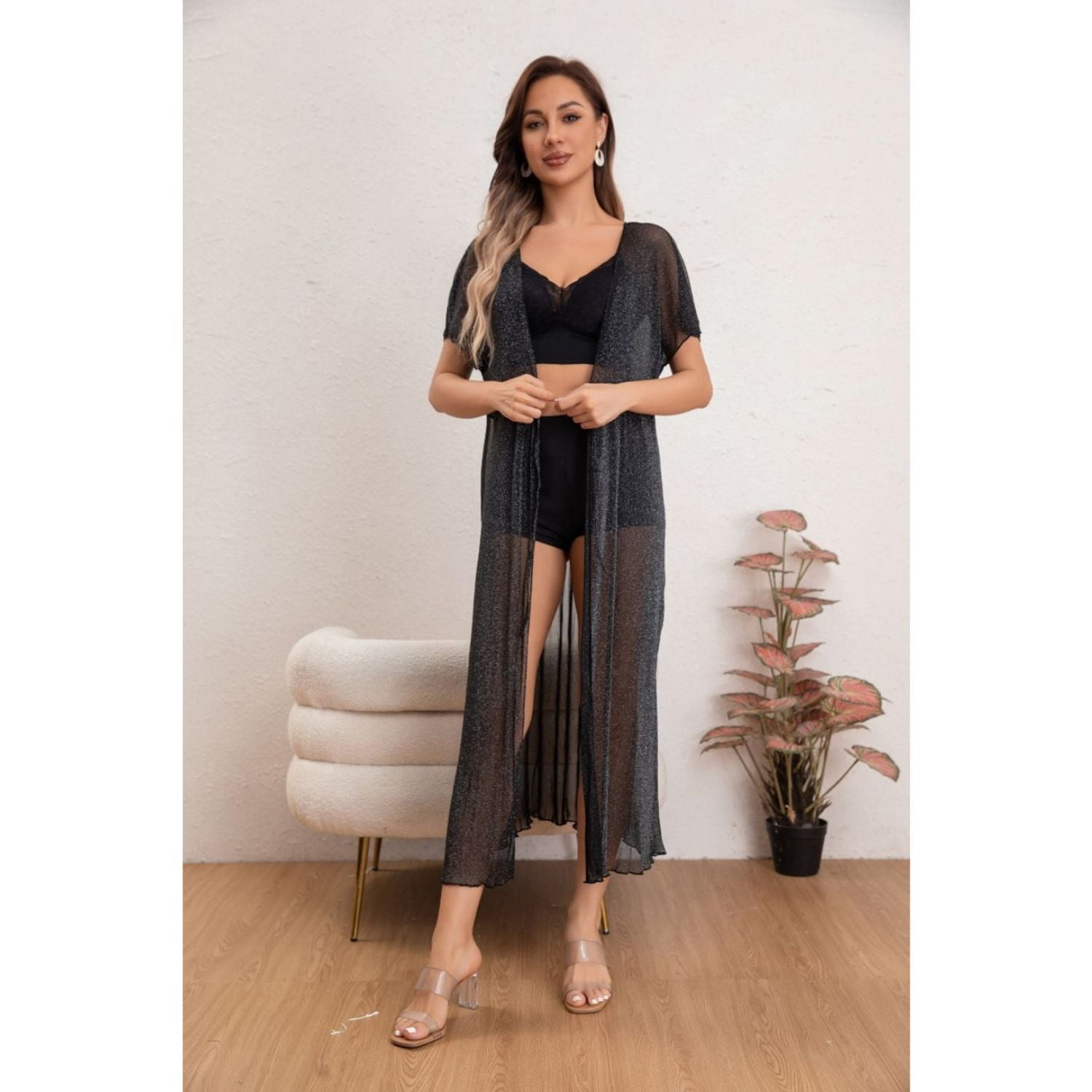 Likeshop - Tapado Mujer Playa Piscina Salida Baño Con Cordón 388