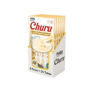 Cajita Churu Gatos Pollo C/ Queso Y Carne 6 Un. (24 Tubitos)