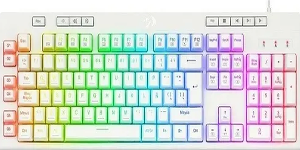 Genérico - Teclado Redragon Shiva K512W-Rgb Blanco Español