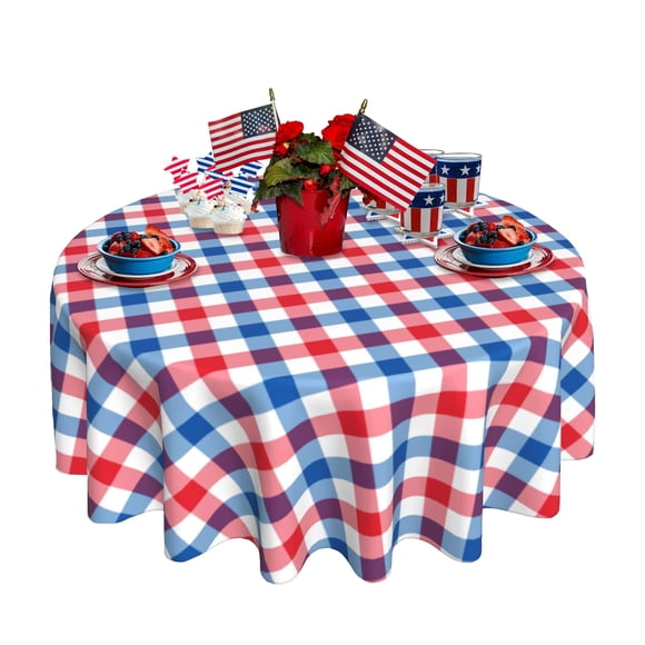 Mantel SuQKXCo 152 cm Impermeable Rojo, Blanco y Azul