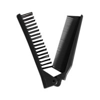 Ioensy - Cepillo De Peine De Pelo Plegable Mini Peine De Bolsillo De Doble Cabeza Para Salón Negro