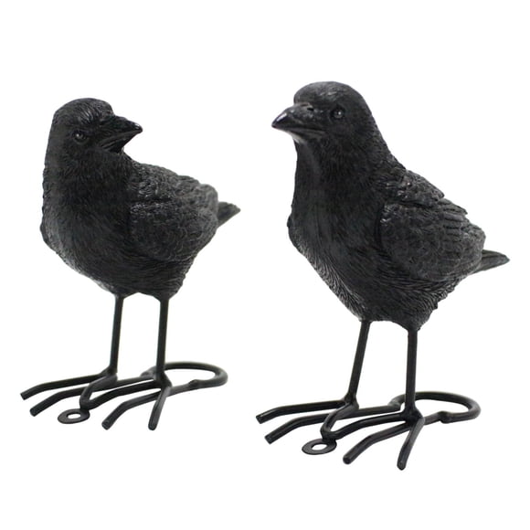 Estatuas De Cuervo De Resina De 2 Piezas, Simulación De Pájaro Falso Para Terraza, Patio, Lugares Escénicos