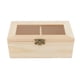 thumbnail image 3 of Caja de joyería de madera lisa Caja de organizador de caja de té Caja de almacenamiento con cerradura 2 ranuras, 3 of 3