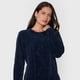thumbnail image 3 of Sweater Mujer Chenille Trenzado Navy Corona, 3 of 5