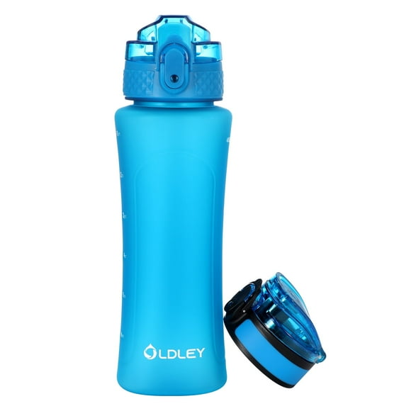 Botella de Agua Oldley Tritan 450ml Azul con Dos Tapas