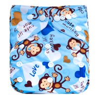 Pequelandia - Pañal De Tela Lavable - Mono Celeste