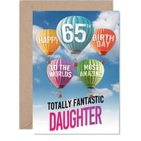 Tarjeta De Felicitación Giftzie Para Hija, 65 Cumpleaños, Globo Aerostático