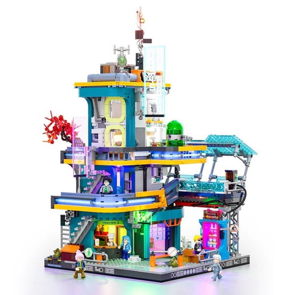 Set de bloques de construcción Lumibricks Cyberpunk Mansion de 2524 piezas
