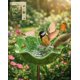 thumbnail image 1 of Estaca jardín flor metal hecha mano con baño abejas decoración exterior regalo polinizadores, 1 of 8