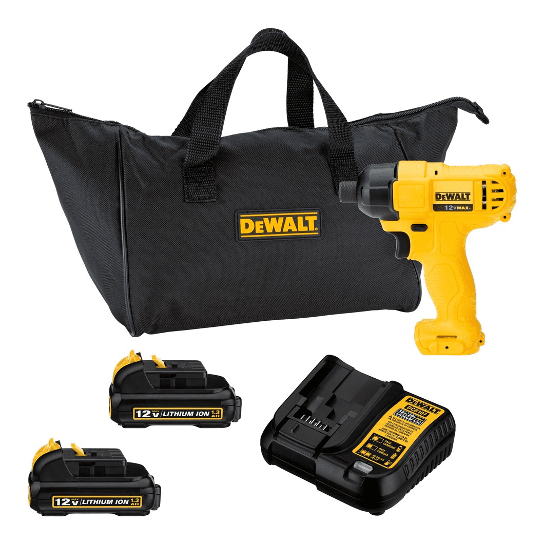 Dewalt - Atornillador De Impacto 1 4 12v + Cargador Y 2 Bateria