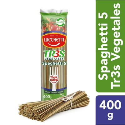 Fideo Pasta Tres Vegetales Spaghetti N°5 Bolsa 400 G Lucchetti