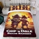 thumbnail image 4 of Chip y Dale Rescatadores Conjunto de sábanas temático, trío de piezas, cómodo y amigable con la piel, diseño único, regalo de decoración para el hogar para familiares, amigos y fans, 90 cm * 190 cm, 4 of 6