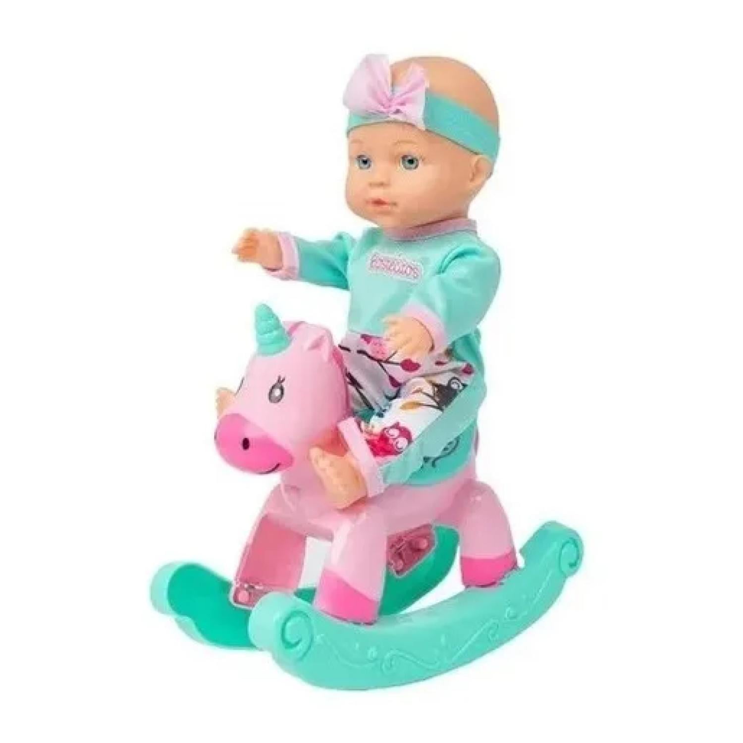 Genérico - Juguete Muñeca Bostecitos 30cm Con Balancin De Unicornio