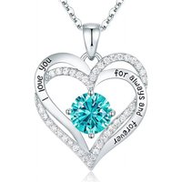 Collar Heshpaws Love Pendant 925 Sterling Silver Con Birthstone Zirconia Y Caja De Regalo