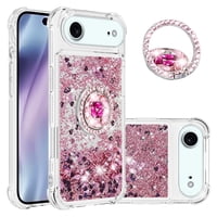 Foxdock Funda Glitter Líquida Para Iphone 17 Air Con Anillo Brillante, Tpu Antichoques Y Esquinas Reforzadas, Soporte