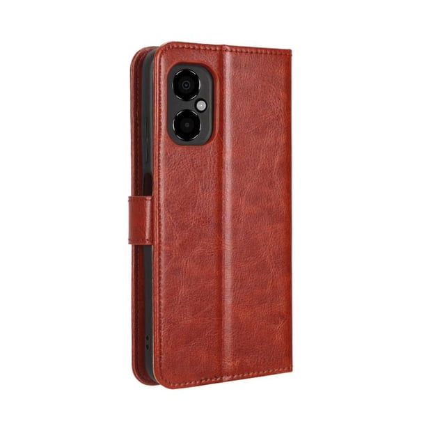 Funda tipo libro para Xiaomi Poco M4 5G, cartera todo‑en‑uno, funda multifuncional con tarjetero y correa de muñeca desmontable
