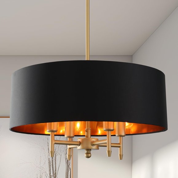 Candelabro Fminlla de 4 luces 45 cm negro y dorado