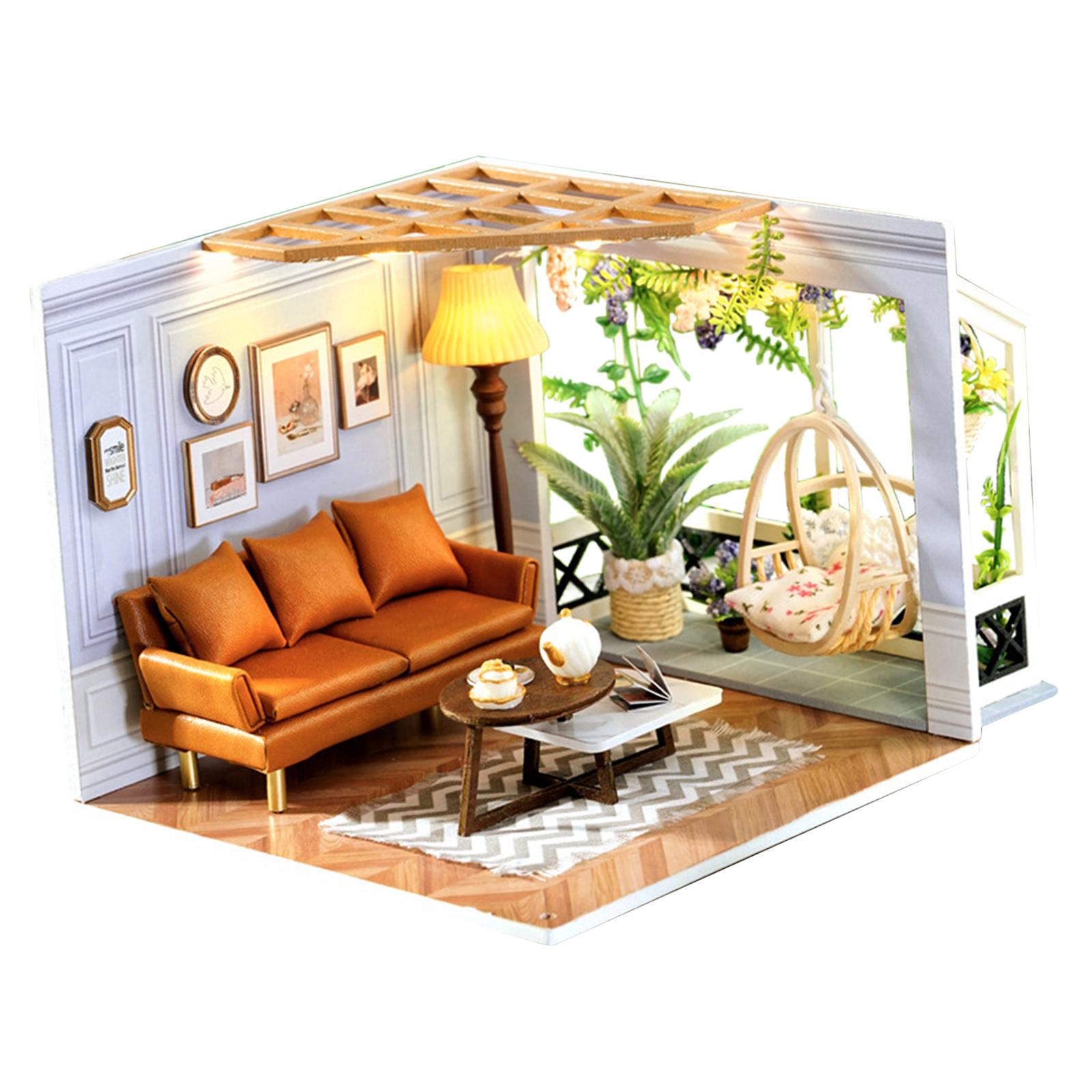 Bothyi - Casa De Muñecas Kit De Bricolaje Kit De Muebles En Miniatura Habitación Creativa Niños Adultos Sala De Estar