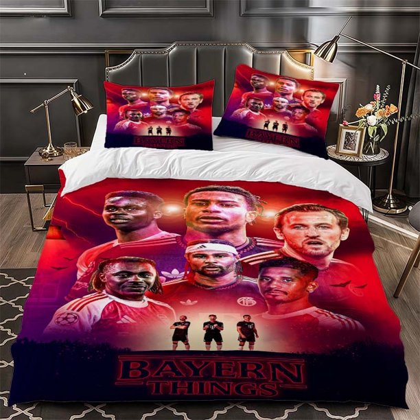 Bayern Promotional Poster Themed Bedding Three-piece Set Duvet Cover and Pillowcase Set