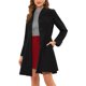 thumbnail image 4 of INSPIRE CHIC Abrigo de mujer con botones sencillos, línea A, abrigos de invierno de longitud media, talla XL, negro, 4 of 6