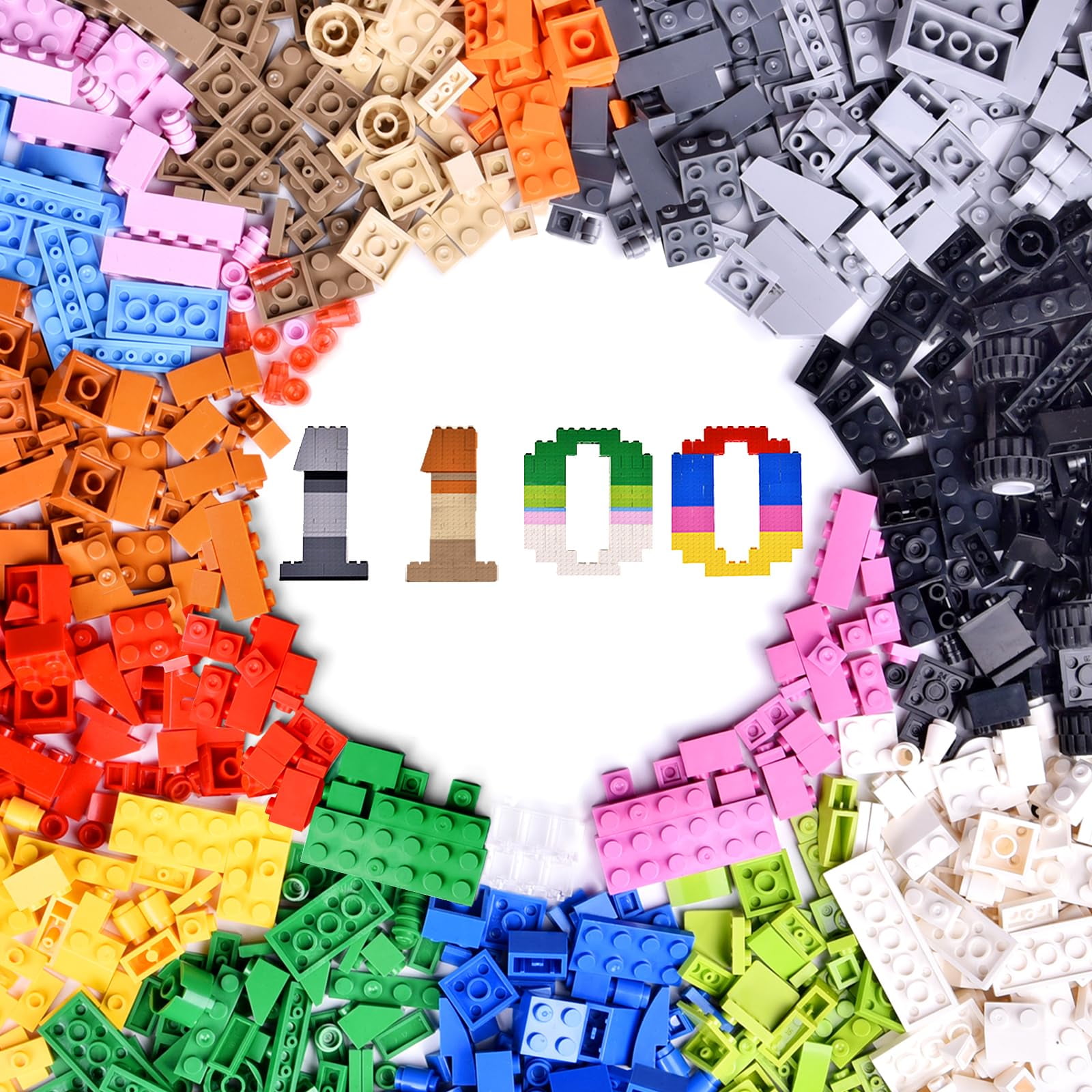 Bloques De Construcción Fun Little Toys, 1100 Piezas, 17 Colores Y 147 Formas
