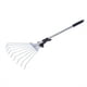 thumbnail image 1 of 1pc, 27.6inch 9 Teeth Telescopic Garden Drop Leaf Rake Grass Rake, Stainless Steel Rake For Yard, Garden Greening Throwing Soil Throwing Grass Rake Dead Leaves, Portable Garden Tools, 1 of 4