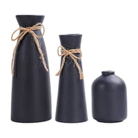 Bothyi - Jarrón De Cerámica De 3 Piezas, Florero De Brotes Estéticos, Jarrones De Porcelana Nórdica, Jarrón De Escritorio Negro