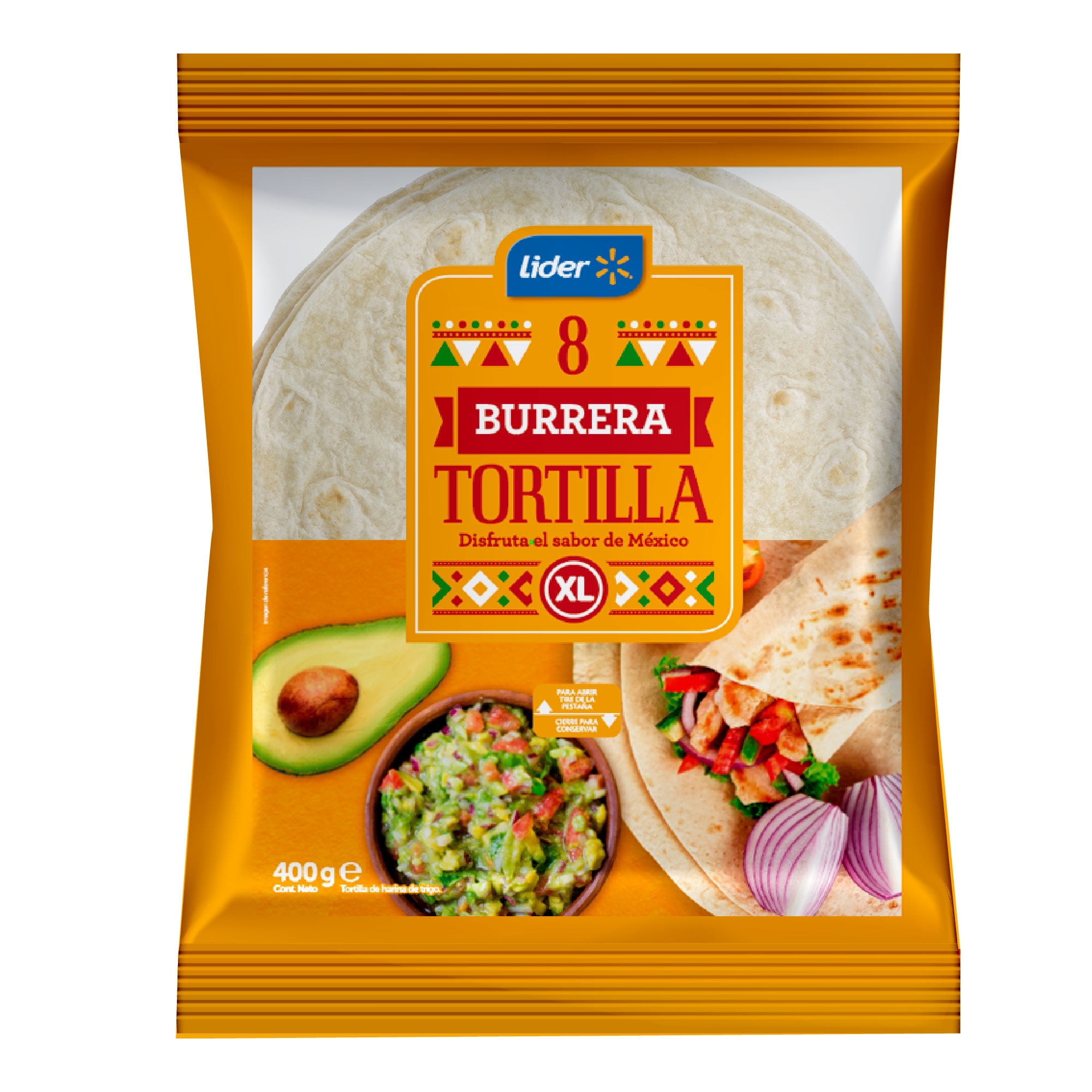 Tortilla Burrera Xl 8 Un 400 g Lider
