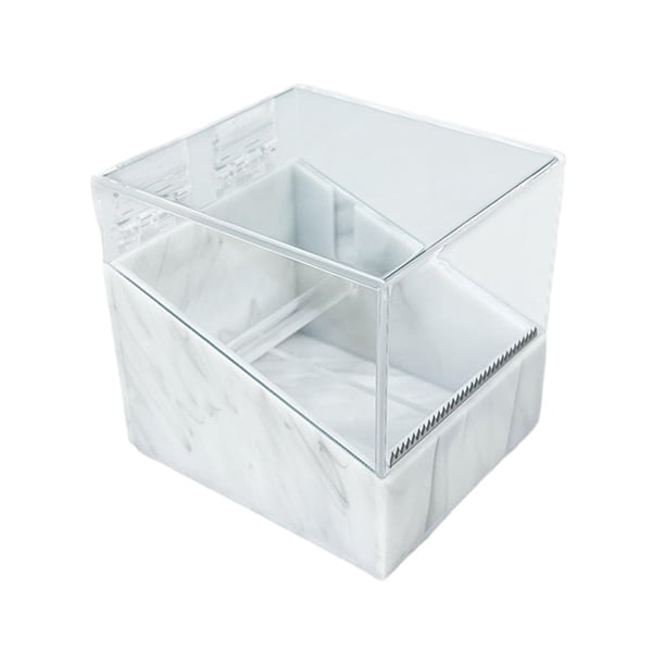 Dispensador de cinta para pestañas con cuchilla, máquina cortadora de cinta con caja, máquina de cinta portátil de escritorio con múltiples rejillas p textura blanca