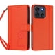 thumbnail image 3 of Funda Cartera Trébol para Motorola Moto G56 con Ranuras Tarjetas y Carga Inalámbrica Naranja, 3 of 6